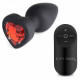 28x Silicone Vibrating Red Heart Anal Plug With  Remote - Small Image