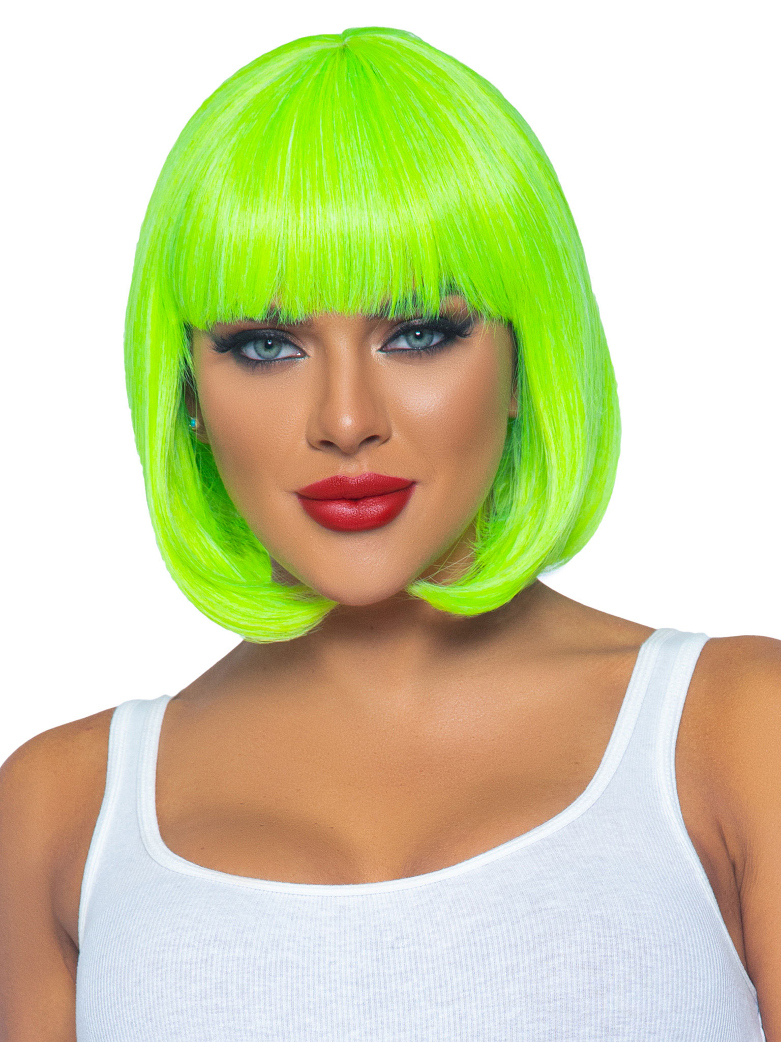 LAA2907NGRN 12 Inch Short Bob Wig Neon Green Honey's Place