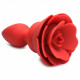 28x Silicone Vibrating Rose Anal Plug With Remote  - Small Image