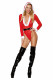 Christmas Hooded Teddy and Belt - Small - Lipstick Red Image