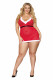Santa Baby Chemise - Queen Size - Lipstick Red Image