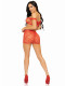 3 Pc Seamless Heart Net Off the Shoulder - One Size - Red Image