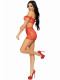 3 Pc Seamless Heart Net Off the Shoulder - One Size - Red Image