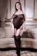 Royal Treatment Gartered Teddy Bodystocking -  Queen Size - Black Image
