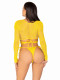 2 Pc Daisy Lace Wrap-Around Crop Top and Side Tie  Panty - One Size - Yellow Image