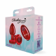 Cheeky Charms - Rechargeable Vibrating Metal Butt Plug With Remote Control - Red - Small Image