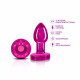 Cheeky Charms - Rechargeable Vibrating Metal Butt Plug With Remote Control - Pink - Small Image