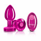 Cheeky Charms - Rechargeable Vibrating Metal Butt  Plug With Remote Control - Pink - Medium Image