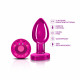 Cheeky Charms - Rechargeable Vibrating Metal Butt  Plug With Remote Control - Pink - Medium Image