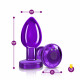 Cheeky Charms - Rechargeable Vibrating Metal Butt  Plug With Remote Control - Purple - Medium Image