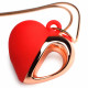 10x Vibrating Silicone Heart Necklace - Rose Gold/ Red Image