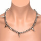 Punk Spiked Necklace Silver Image