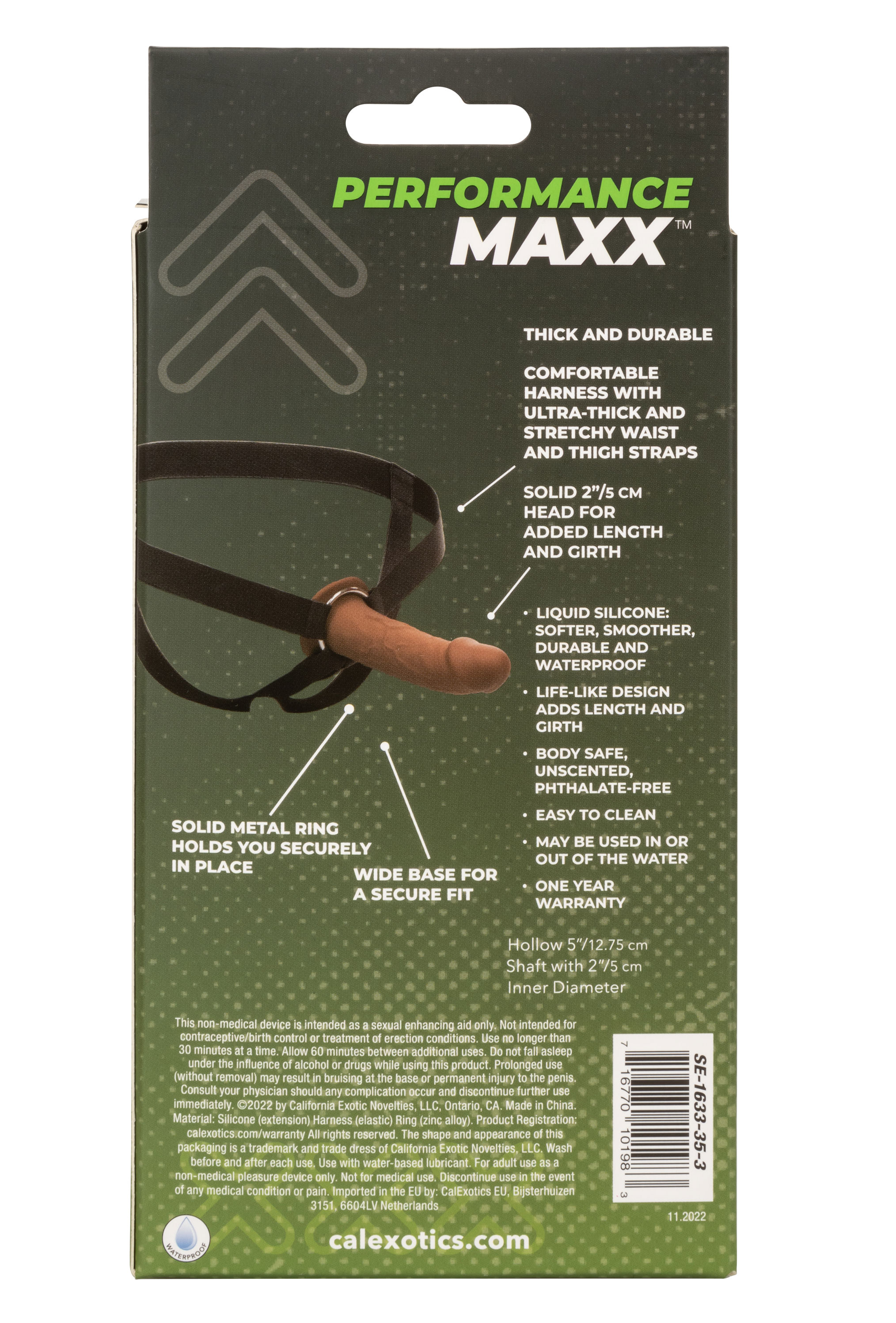 Calexotics Performance Maxx Life-Like Extension With Harness - Brown