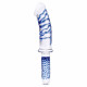 11 Inch Realistic Double Ended Glass Dildo With  Handle - Blue/clear Image