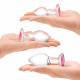 3 Pc Heart Jewel Glass Anal Training Kit -  Clear/pink Image