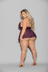 Shorty Babydoll - Queen Size - Plum Image