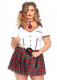 Plus Boarding School Flirt Costume - 3x/4x - White / Red Image