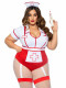Plus Nurse Feelgood Sexy Costume - 1x/2x - White / Red Image