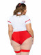 Plus Nurse Feelgood Sexy Costume - 1x/2x - White / Red Image