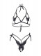 Butterfly Bra and Panty Set - One Size - Black Image