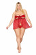 Bow Babydoll and Thong - Queen Size - Ruby Image