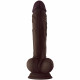 Shaft - Model a 10.5 Inch Liquid Silicone Dong  With Balls - Mahogany Image