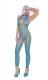 Footless Body Stocking - One Size - Neon Blue Image