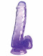 King Cock Clear 6 Inch With Balls - Purple Image
