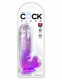 King Cock Clear 6 Inch With Balls - Purple Image