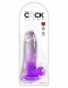 King Cock Clear 7 Inch With Balls - Purple Image
