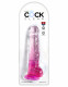 King Cock Clear 8 Inch With Balls - Pink Image