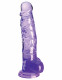 King Cock Clear 8 Inch With Balls - Purple Image