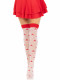 Polka Dot Mushroom Thigh High - One Size - White/red Image