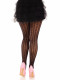 Sweetheart Striped Net Tights With Keyhole and  Mini Bow Detail - One Size - Black Image