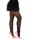 Sweetheart Striped Net Tights With Keyhole and  Mini Bow Detail - One Size - Black Image
