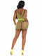 2 Pc Net Tank Top With Boy Shorts - One Size - Lime Image