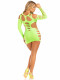 Opaque Shredded Cut Out Mini Dress - One Size - Neon Green Image