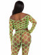 2 Pc Net Crop Top and Footless Tights - One Size - Neon Green Image