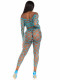 2 Pc Net Crop Top and Footless Tights - One Size - Turquoise Image