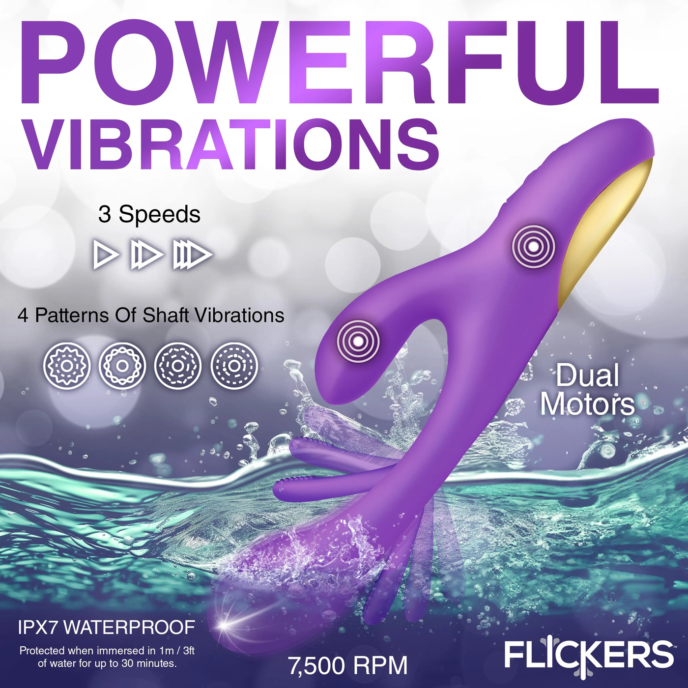 Xr Tri Flick Silicone Rabbit Vibrator Hp-Inm-Ah411