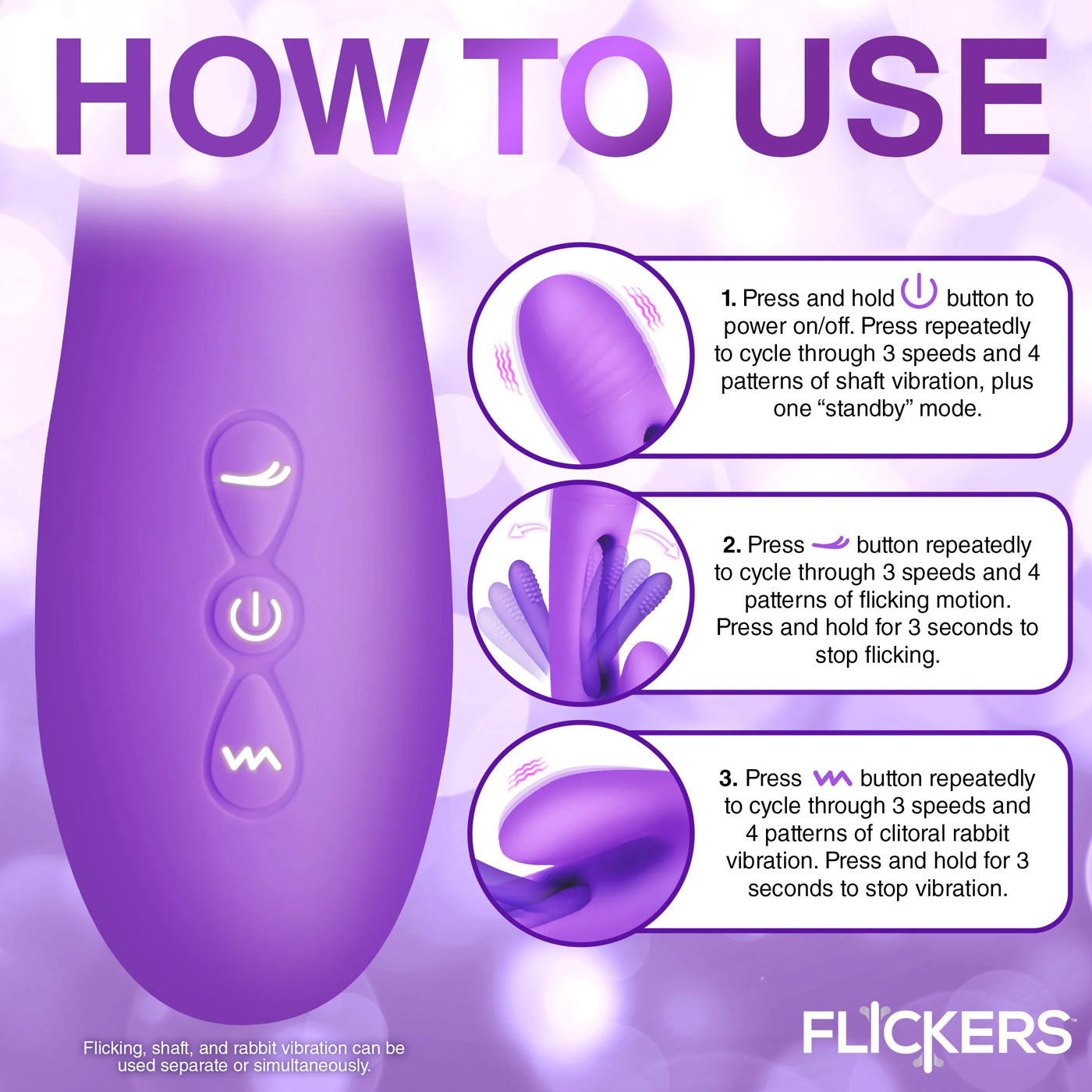 Xr Tri Flick Silicone Rabbit Vibrator Hp-Inm-Ah411