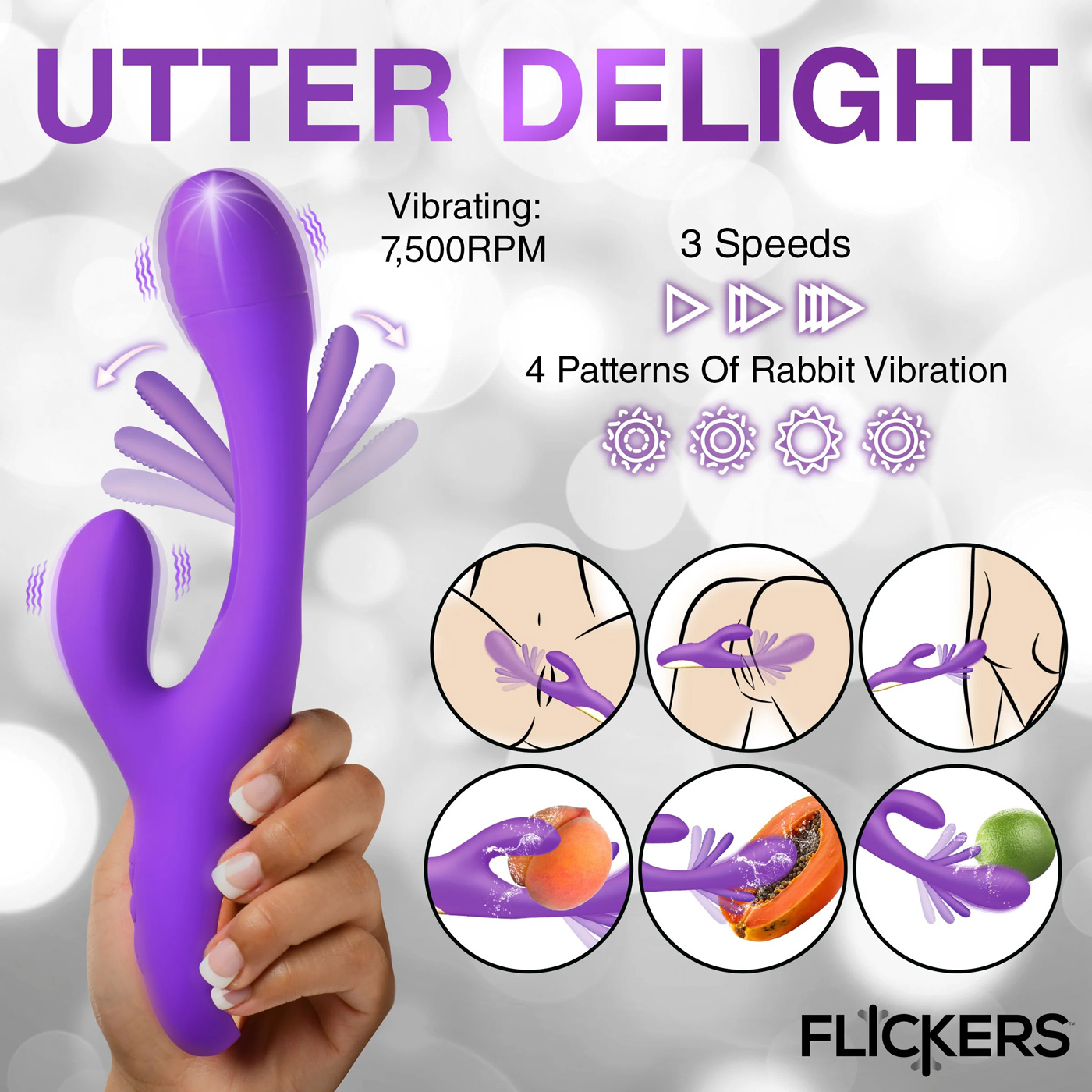 Xr Tri Flick Silicone Rabbit Vibrator Hp-Inm-Ah411
