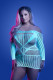 Ascension Long Sleeve Seamless Dress - Queen -  White/blue Image