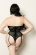 Fishnet and Strappy Elastic Teddy - Queen Size -  Black Image