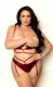 2 Pc Lame Bra and Panty - Queen Size - Red Image