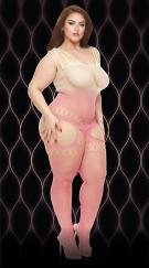 Pink Mirage Suspender Bodystocking - Q