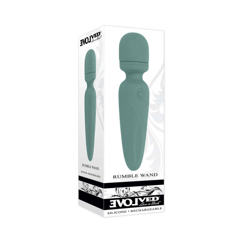 Costume Evolved Novelties Adult Rumble Wand Vibrator Green Silicone