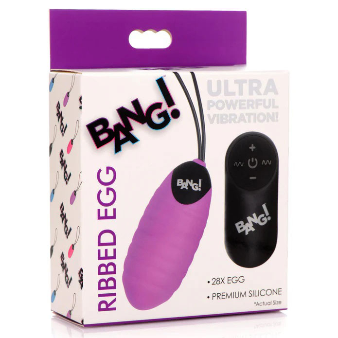 Adult Bang Ribbed Silicone Egg Vibrator Purple Bng-Ag951