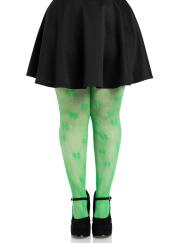 Clover Net Tights - 1x 2x - Green