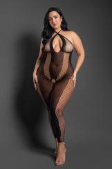 Make Your Move Footless Open Crotch Bodystocking - Queen - Black